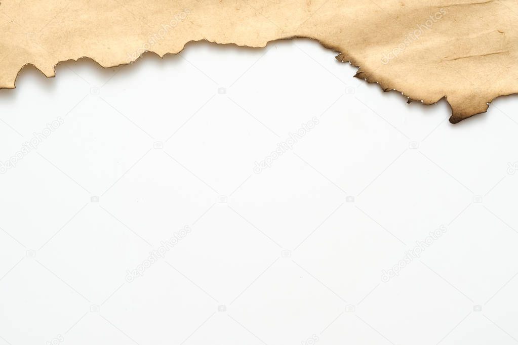 old beige paper burnt white background decorative