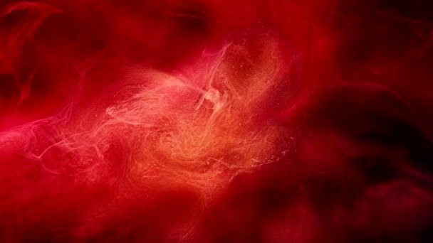 Humo fugas fuego llamas pintura roja derrame niebla abstracta — Vídeo de stock