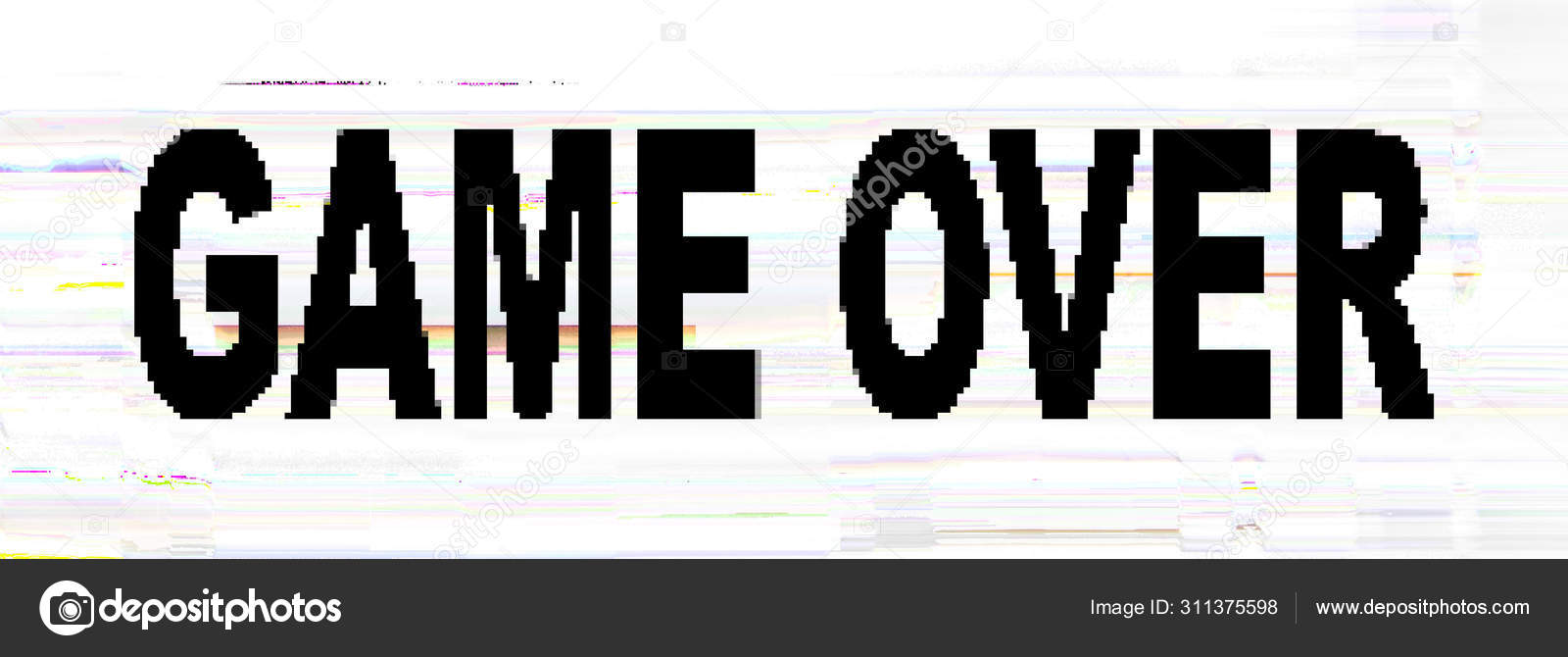 Black game over message pixel distorted screen Stock Photo by ©golubovy ...