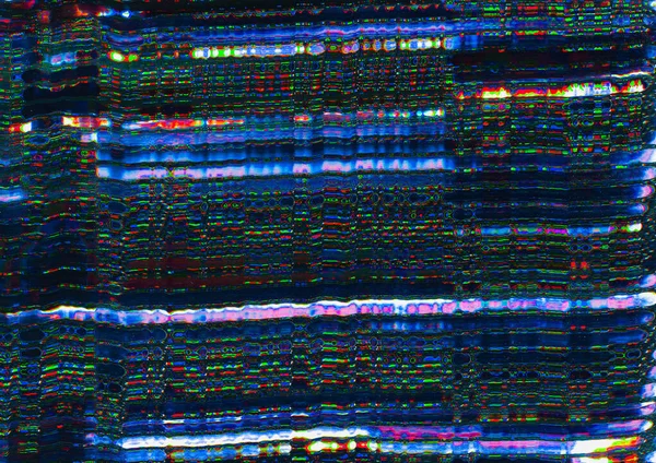 Digital glitch broadcasting error blue pixel noise — Stock Photo, Image