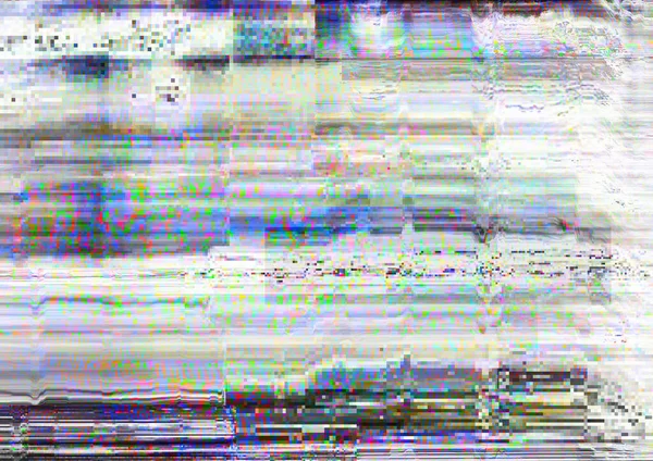 Screen glitch signal error white static noise — Stock Photo, Image