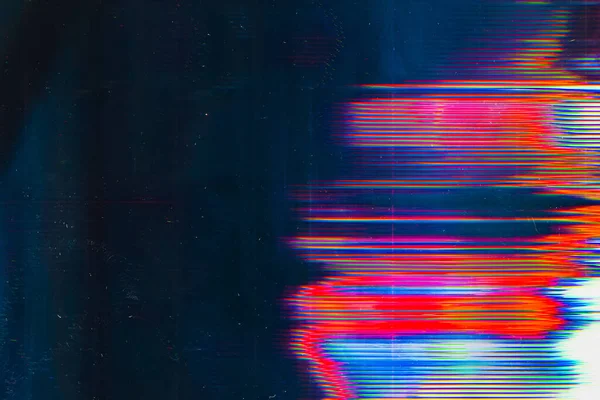 Danneggiamento dello schermo errore glitch digitale bagliore colorato — Foto Stock