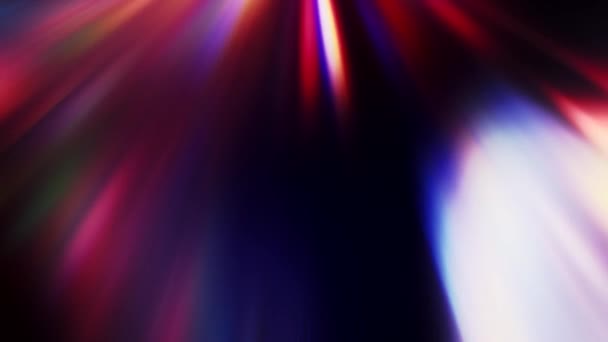 Glödande strålar utstrålning oskärpa flerfärgad balkar rörelse — Stockvideo