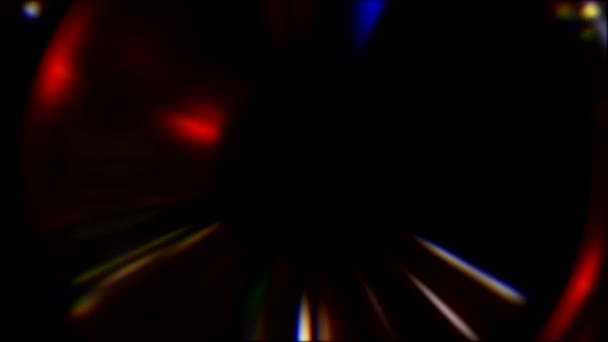 Resplandeciente círculo borroso neón rayos multicolores movimiento — Vídeo de stock