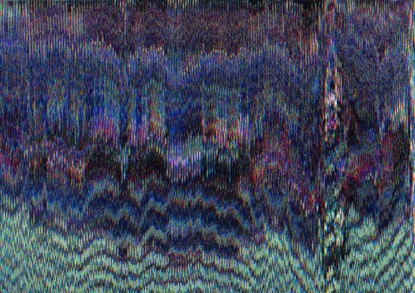 Distorted display video damage purple static noise — Stock Photo, Image