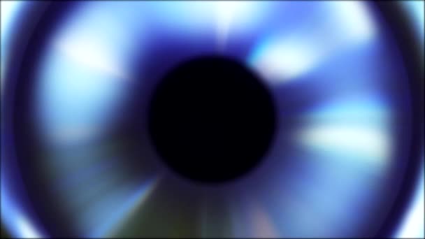Blur φώτα κύκλο μαύρη τρύπα μπλε λάμψη κίνηση — Αρχείο Βίντεο