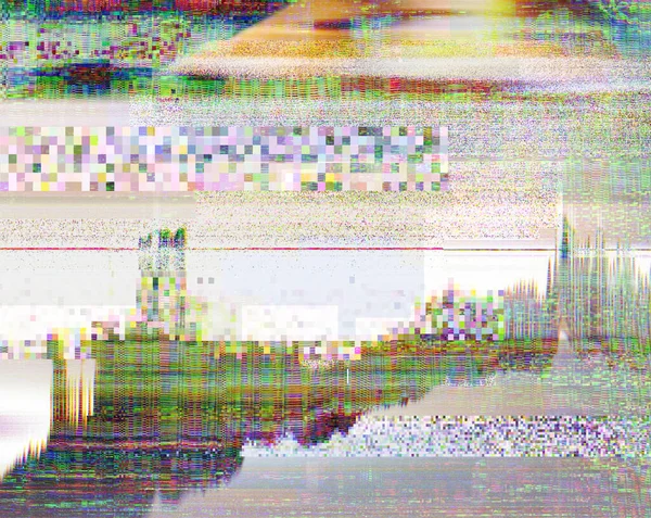 Glitch Art Signal Fehler Pixel statisches Rauschmuster — Stockfoto