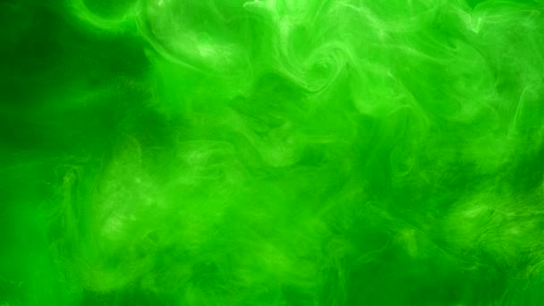 Пар накладання неонового зеленого блискучого диму руху — стокове відео