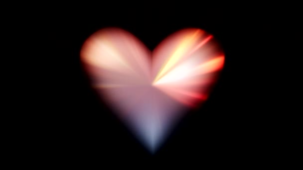 Heart prism iridescent reflection lights motion — Stock Video