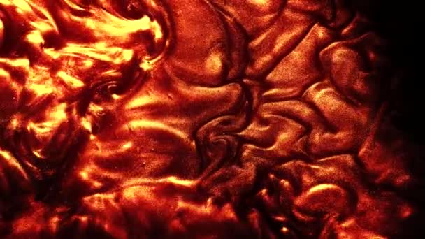 Vloeiende glitter animatie bronzen verf textuur — Stockvideo