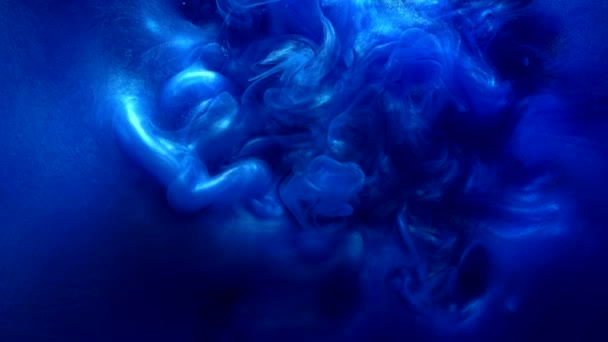 Взрывная анимация Синие блёстки дымовая затяжка — стоковое видео