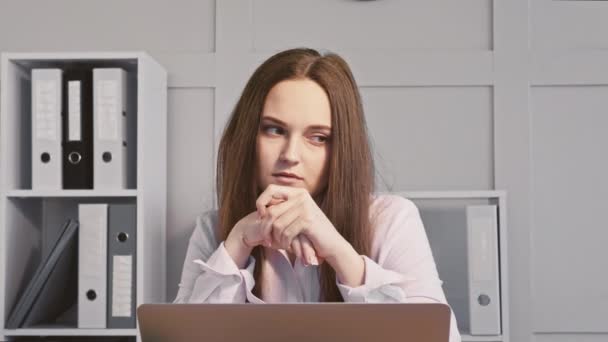 Home office inspiração ideia de negócios mulher laptop — Vídeo de Stock