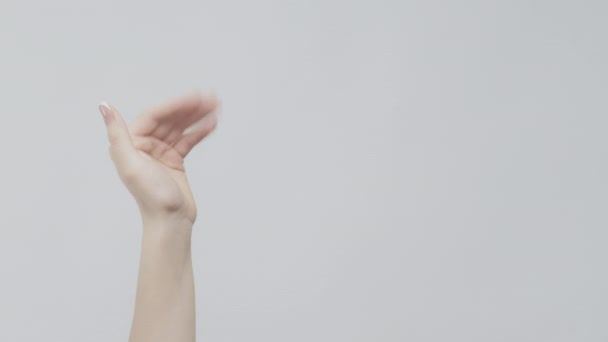 Abschiedsgeste sehen Sie später Frau, die Hand bewegt — Stockvideo