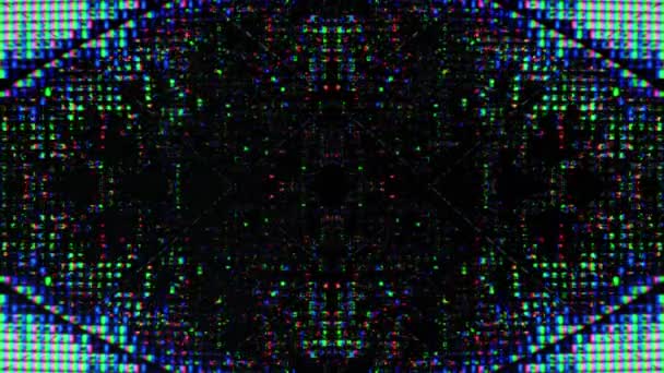 カラフルな抽象的な背景青のグリッチピクセル — ストック動画