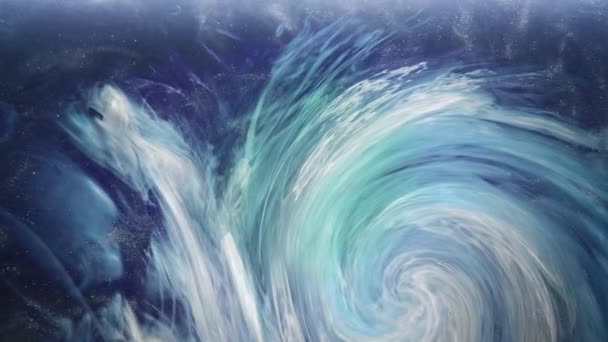 Vortice di vapore blu acqua vortice bianco scintillio inchiostro — Video Stock