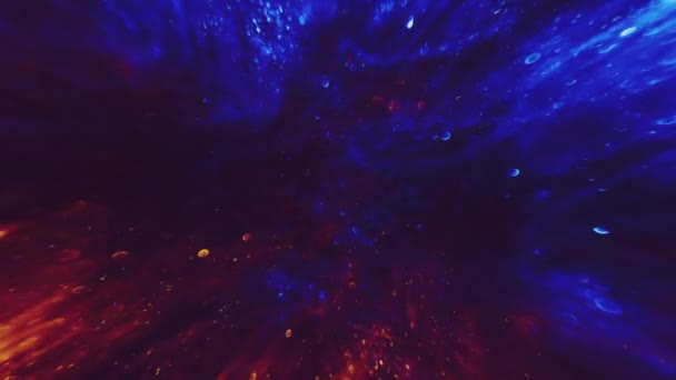 Partículas de polvo azul rojo desenfocado chispas movimiento — Vídeo de stock