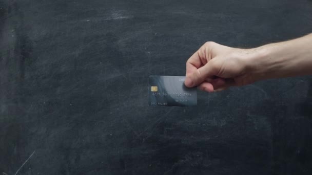 Zestaw kart kredytowych przelewu gotówkowego 3 gesty — Wideo stockowe