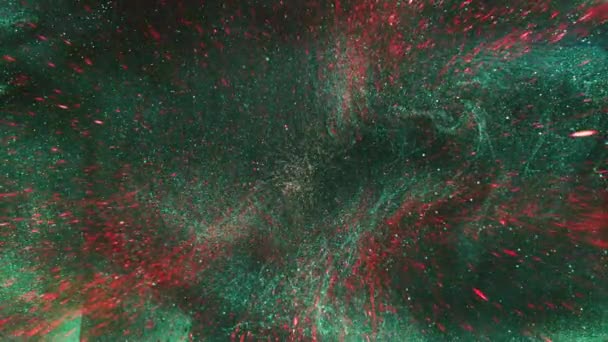 poussière particules fond vert rouge flou étincelles