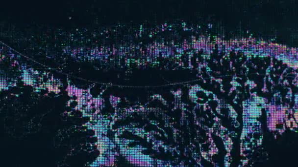 Färgglada glitch bakgrund flytande kristall splotch — Stockvideo