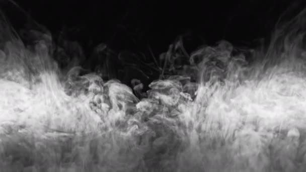 Rook achtergrond griezelige mist wit stoom zwart — Stockvideo