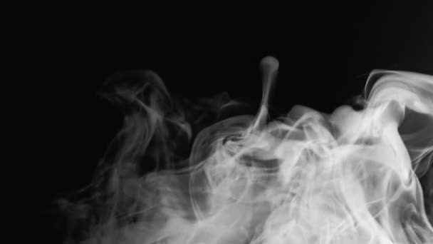 Stoom beweging vape rook wit zwart achtergrond — Stockvideo