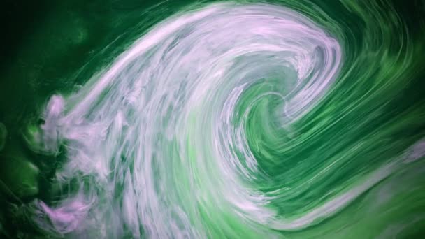 Cor fumaça redemoinho verde branco nevoeiro vortex movimento — Vídeo de Stock