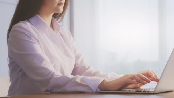 Trabalhando a partir de casa remoto trabalho mulher de negócios laptop — Vídeo de Stock