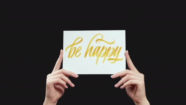 Ser feliz motivación positiva manos alentadoras — Vídeos de Stock