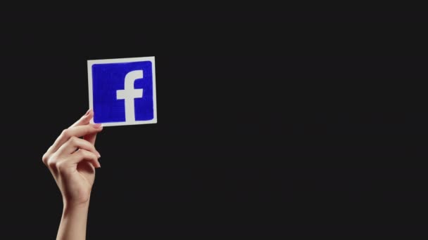 Facebook εικονίδιο παγκόσμια σειρά χέρι επικοινωνίας των 5 — Αρχείο Βίντεο