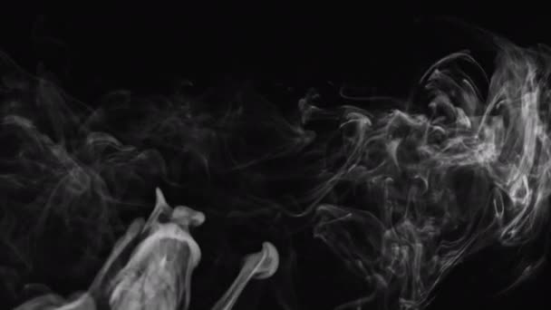 Парове накладання прозорого газу сірий дим чорний — стокове відео