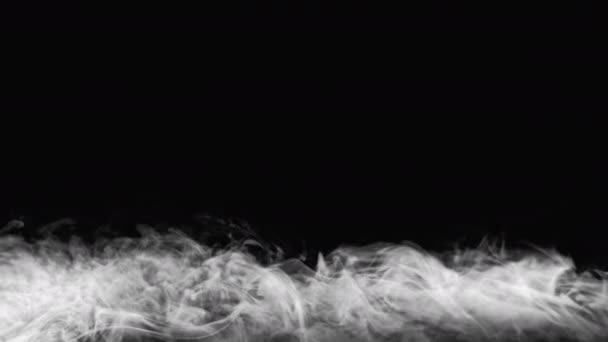 Vapor fundo fogo nevoeiro branco fumaça fluxo preto — Vídeo de Stock