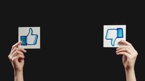 Sociala medier feedback händer som till skillnad från ikoner — Stockvideo