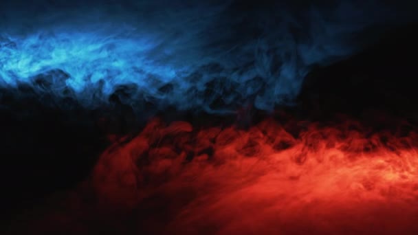 Couleur fumée fond chaud bleu froid rouge noir — Video