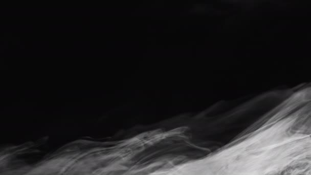 Dampf Hintergrund rauchige Luft weißer Dampf schwarz — Stockvideo