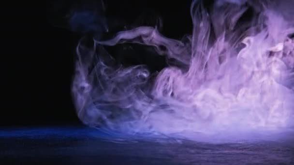 Color mist motion pink smoke flow blue neon light — Stock Video