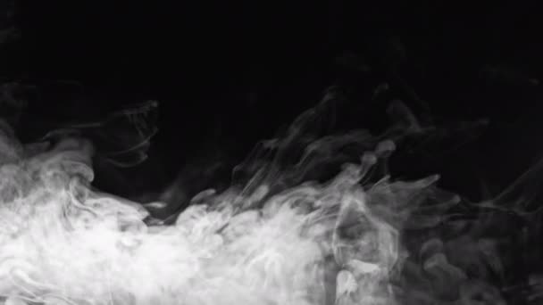 Stoom achtergrond smog textuur wit rook zwart — Stockvideo