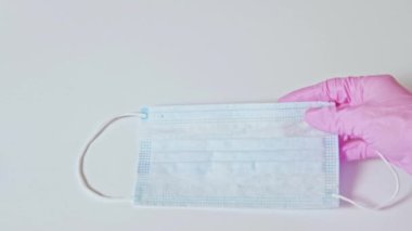Hijyen ekipmanları el pembe koruyucu eldiven maskesi