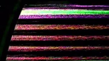 Analog arıza. Sinyal yok. Eski TV titreşimi gerçek ses.
