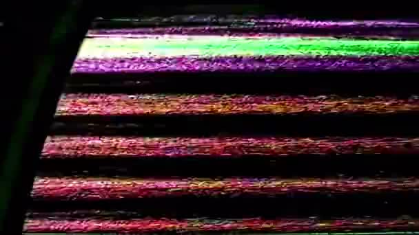 Analoge Panne kein Signal alter Fernseher flackert echtes Rauschen — Stockvideo