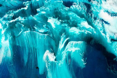 mavi mermer desenli alkol mürekkebi donmuş turkuaz.