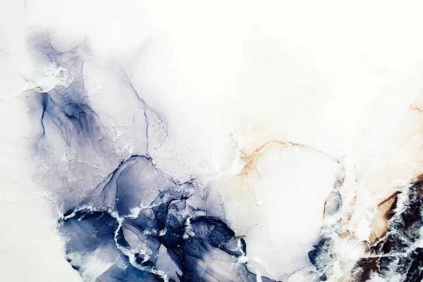 Marble background acrylic ink water white blue — Stock Photo, Image