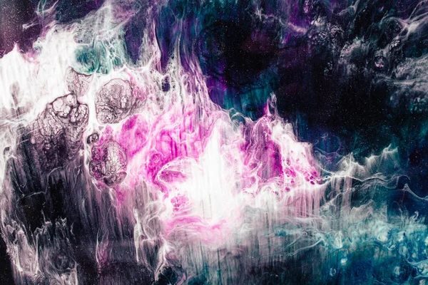 Kleurrijke acryl inkt water marmer textuur paars — Stockfoto