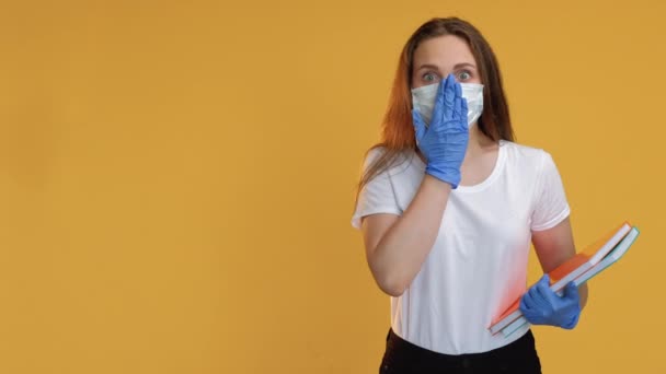 School heropenen sociale afstand student masker set 2 — Stockvideo