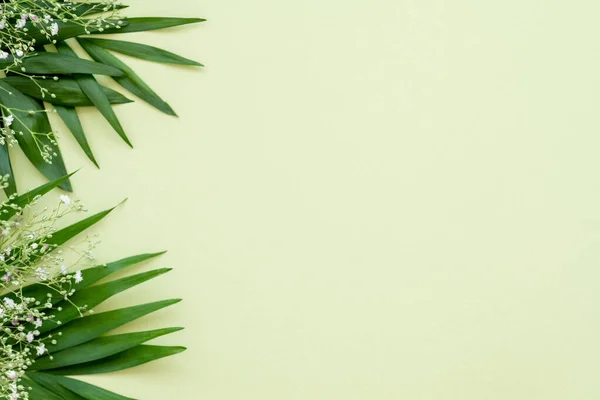花の背景招待状緑の葉 — ストック写真