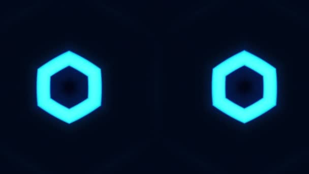 네온 (neon) 미래의 애니메이션 레이저는 파란색을 보여 줍니다. — 비디오