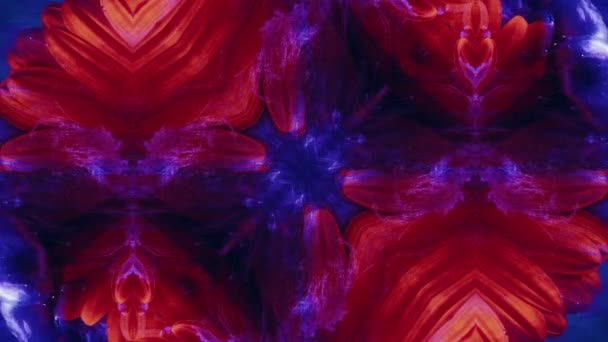 Πολύχρωμο fractal μελάνι φόντο πυροβόλησε μπλε πορτοκαλί — Αρχείο Βίντεο