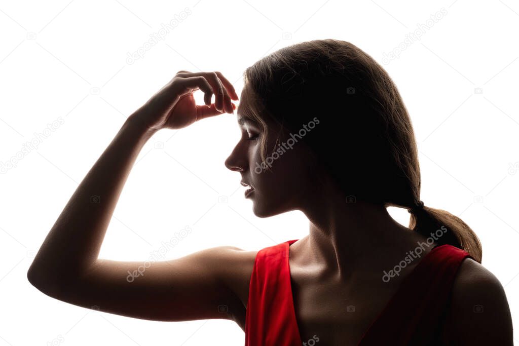 woman profile silhouette plastic surgery peaceful