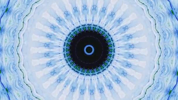 Fondo fractal futurista mandala azul verde — Vídeo de stock