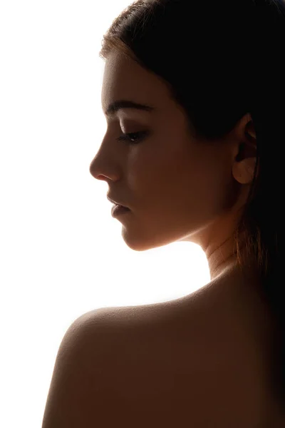 Profilo silhouette ritratto bellezza viso donna — Foto Stock