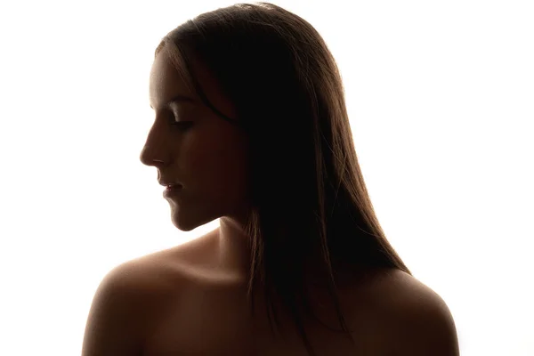Skin care therapy female silhouette portrait woman — Stock Photo, Image
